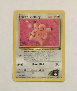 Pokémon Erika’s Clefairy Card 40/132 Gym Challenge MP Uncommon Regular Unlimited - Image 1
