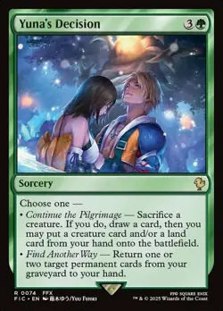 Mint/Near-Mint, English - 1 x MTG Yuna's Decision - Surge Foil Commander: Final - Image 1