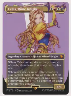 Magic The Gathering Final Fantasy Celes, Rune Knight (Borderless) Mint - Image 1