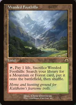 [1x] Wooded Foothills - Retro Frame Near Mint, English Modern Horizons 3 MTG Mag - Image 1