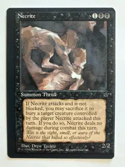 Necrite Fallen Empires NM (miscut misprint off center) MTG - Image 1