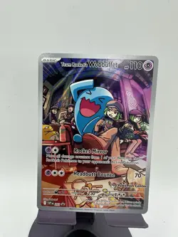 Team Rocket's Wobbuffet 203 SVP Pokemon Center Stamped Promo Pokemon Card NM/M - Image 1