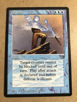 Magic The Gathering Legends TELEPORT Blue Rare Never Played MTG - Image 1