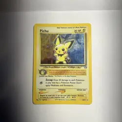 PokÃ©mon Pichu TCG Neo Genesis Holo Card 12/111 Unlimited Holo Rare  - Image 1