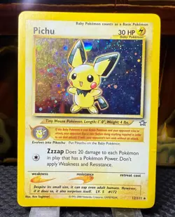 PokÃ©mon Pichu TCG Neo Genesis Holo Card 12/111 Unlimited Holo Rare - Image 3