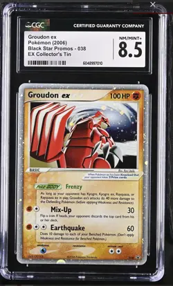 CGC 8.5 NM/MINT Groudon ex 2006 Black Star Promos 038 Holo Pokemon Card - Image 1