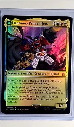 2022 MTG Magic the Gathering BOT Transformers Foil #13 Optimus Prime Hero - Image 1