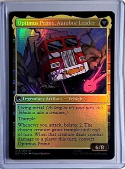 2022 MTG Magic the Gathering BOT Transformers Foil #13 Optimus Prime Hero - Image 2