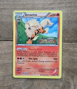 Arcanine 12/99 Prerelease B&W Next Destinies Holo Rare MP Pokemon Card - Image 1