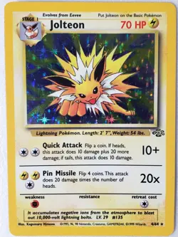 HOLO Jolteon 4/64 NM - RARE 1999 Jungle Set Pokemon Card - $2 Combined Shipping - Image 1