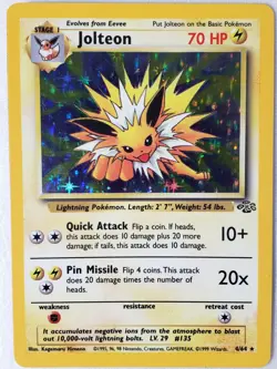 HOLO Jolteon 4/64 NM - RARE 1999 Jungle Set Pokemon Card - $2 Combined Shipping - Image 7