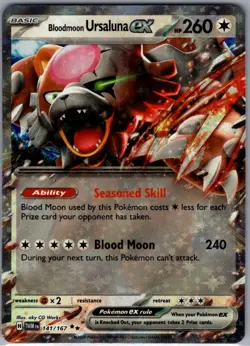Bloodmoon Ursaluna ex 141/167 Twilight Masquerade Double Rare NM Pokemon Card - Image 2