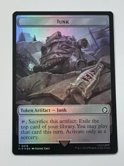 MTG Card Double Foil Token Clue Junk 0011/0015 Fallout Magic NM SEE PICS - Image 1