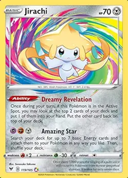 Jirachi - 119/185 - Pokemon Vivid Voltage Sword & Shield Amazing Rare Card NM - Image 2
