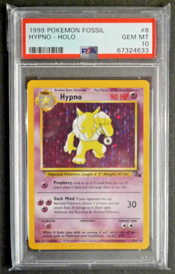 Hypno Fossil 8/62 Holo Pokemon Card 1999 Unlimited PSA 10 GEM MINT POP 77 - Image 4