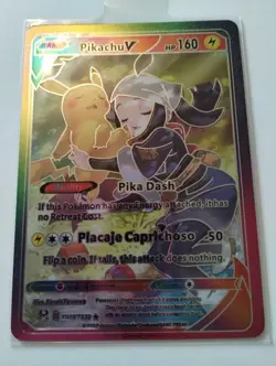 Pokemon Pikachu V Lot of 2 Cards Fan Art Rainbow Holo - Image 1