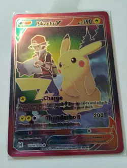 Pokemon Pikachu V Lot of 2 Cards Fan Art Rainbow Holo - Image 10