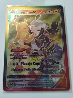 Pokemon Pikachu V Lot of 2 Cards Fan Art Rainbow Holo - Image 7