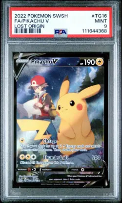Pokemon Card PSA 9 Pikachu V Lost Origin Trainer Gallery TG16/TG30 - Image 1