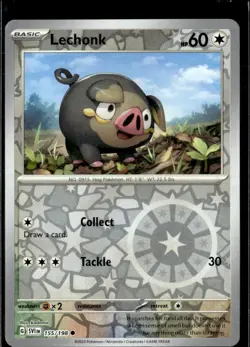 Pokemon Lechonk 155/198 Scarlet Violet Base Reverse Holo Common  2 Card Lot - Image 1