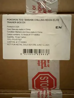 POKEMON FACTORY SEALED CHILLING REIGN ELITE TRAINER BOX CASE - Image 2