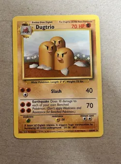 Pokemon TCG Dugtrio Base Set Non-Holo Card 19/102 Light Play - Image 1