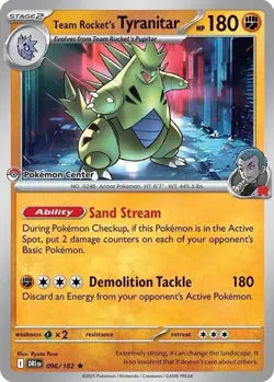 Team Rocket's Tyranitar (Pokemon Center Exclusive) 096/182 Miscellaneous Cards & Products Regular - Image 3
