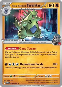 Team Rocket's Tyranitar (Pokemon Center Exclusive) 096/182 Miscellaneous Cards & Products Regular - Image 1