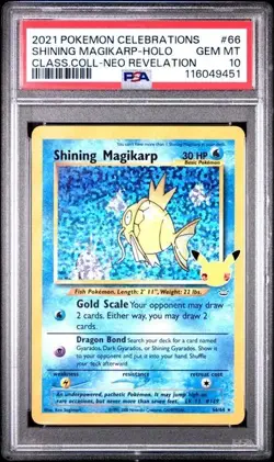 2021 POKEMON CELEBRATIONS CLASSIC COLLECTION #66 SHINING MAGIKARP-HOLO PSA 10 - Image 3