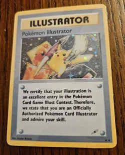 Pokemon Pikachu Illustrator Holo Custom Trading Card Fan Made Art Collectible - Image 1