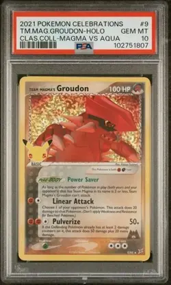 2021 Pokemon TCG Celebrations Classic Coll. Team Magmar Groudon Holo #9 PSA 10 - Image 1