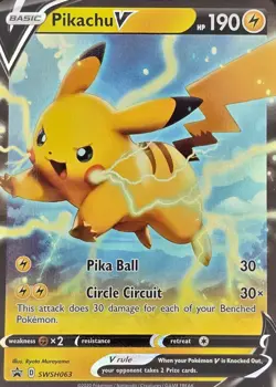 Pikachu V SWSH063 - Pokemon Sword & Shield Black Star Promo NM Pack Fresh #63 - Image 2