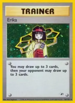 Damaged Erika - 16/132 - Holo Rare - Unlimited Edition Pokemon Gym Heroes - Image 1